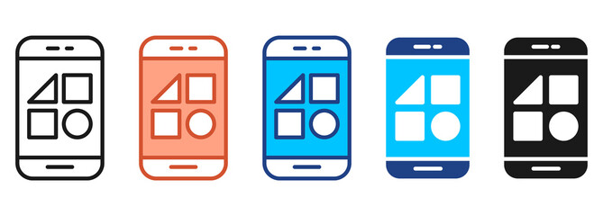 Applications Icon Set Multiple Style Collection