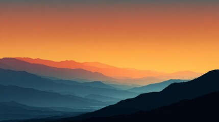 Obraz premium abstract distant ridge silhouette at Sunset concept for background