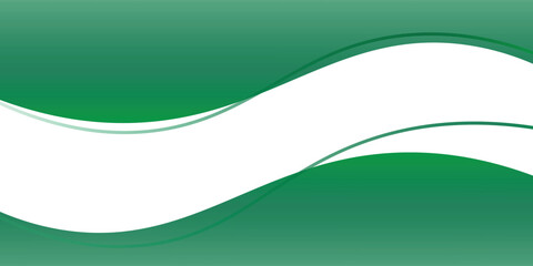 green line background curve element with white space for text and message design, overlapping layers,