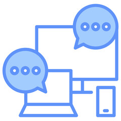 Online Communication Outline Blue Color Icon