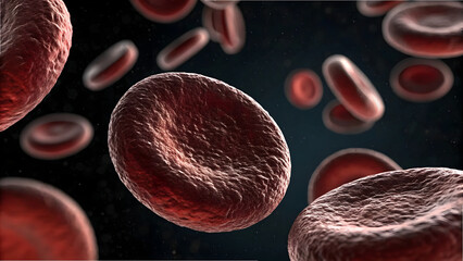 Red blood cells flowing through a vein: a detailed 3D medical biology illustration of human vascular health