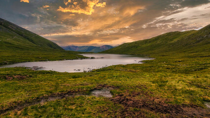 Lake (Lochan Meall An T-suidhe) behind, on Ben Nevis, Scottish Highlands, Scotland