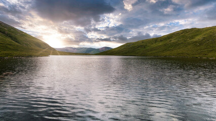 Lake (Lochan Meall An T-suidhe) behind, on Ben Nevis, Scottish Highlands, Scotland