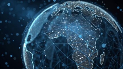 Digital Earth globe and data technology background with network connection, digital identity in a dark blue color - Powered by Adobe