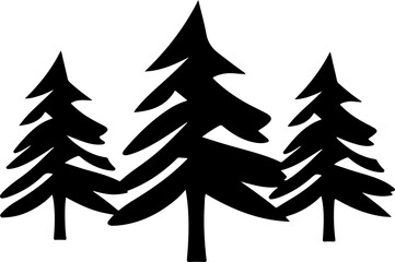 Stylized evergreen trees create a natural forest scene