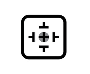 Fototapeta premium Square icon with four intersecting crosses. Simple, centered design