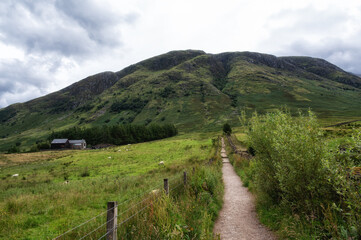 Footpath to the summit of Ben Nevis, Fort William, Scotland. UK.