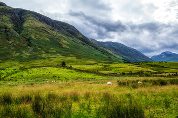 Spectacular Ben Nevis and mountain range with the remote Rannoch Moor