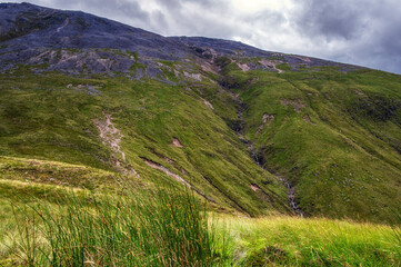 Waterfall in mid summer on Ben Nevis, Scotland