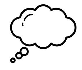 Thought bubble icon in comic book style