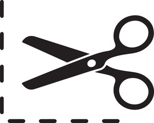 Vector scissors with cut lines
