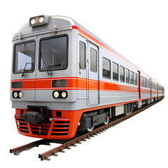 Fototapeta premium Modern Commuter Train on Tracks A Transportation Icon