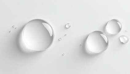 Clear water droplets on a light gray surface (1)