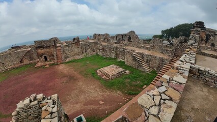 Crumbled Walls and Architectural Ruins of Rana Kumbha Palace, Chittorgarh Fort Complex