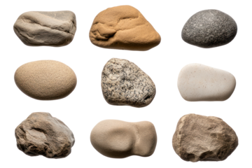 Varied Rock Collection: An assortment of unique and naturally weathered rocks, each showcasing distinct textures, hues, and formations, providing a glimpse into the diverse geological landscape.