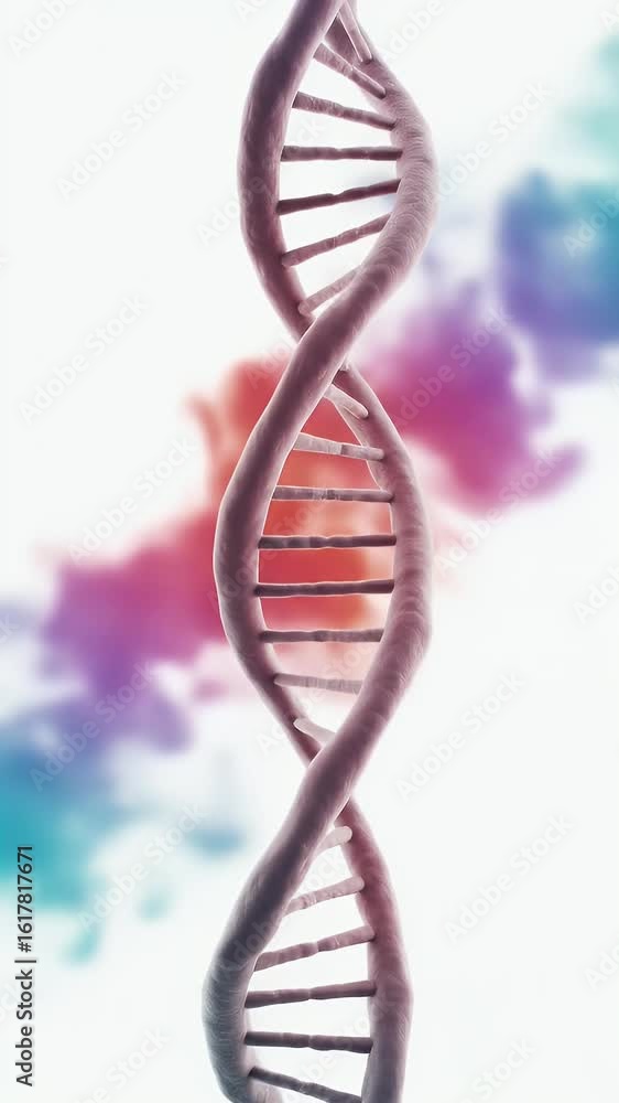 Poster 3d rendering dna structure against a colorful background