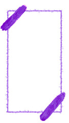 Rectangular Frame with Brush Stroke Corners and Splatters with Transparent Background