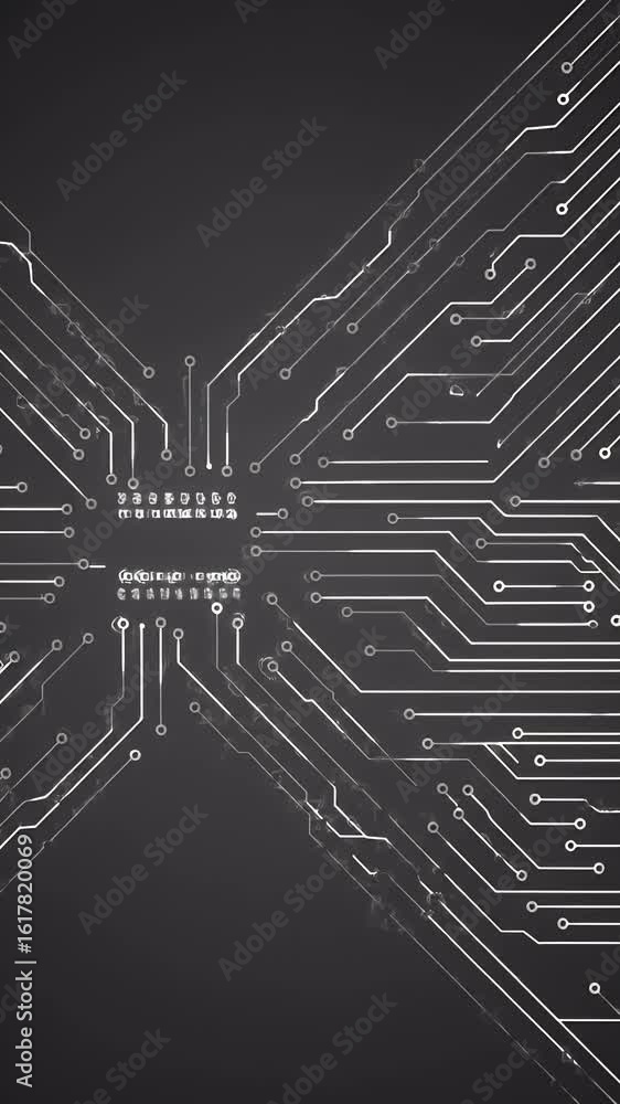 Poster abstract 3d illustration of circuit board and electronic data network