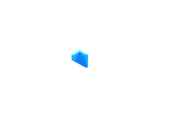 Isometric, stylized, blue, block graphic, 3D effect, pixelated