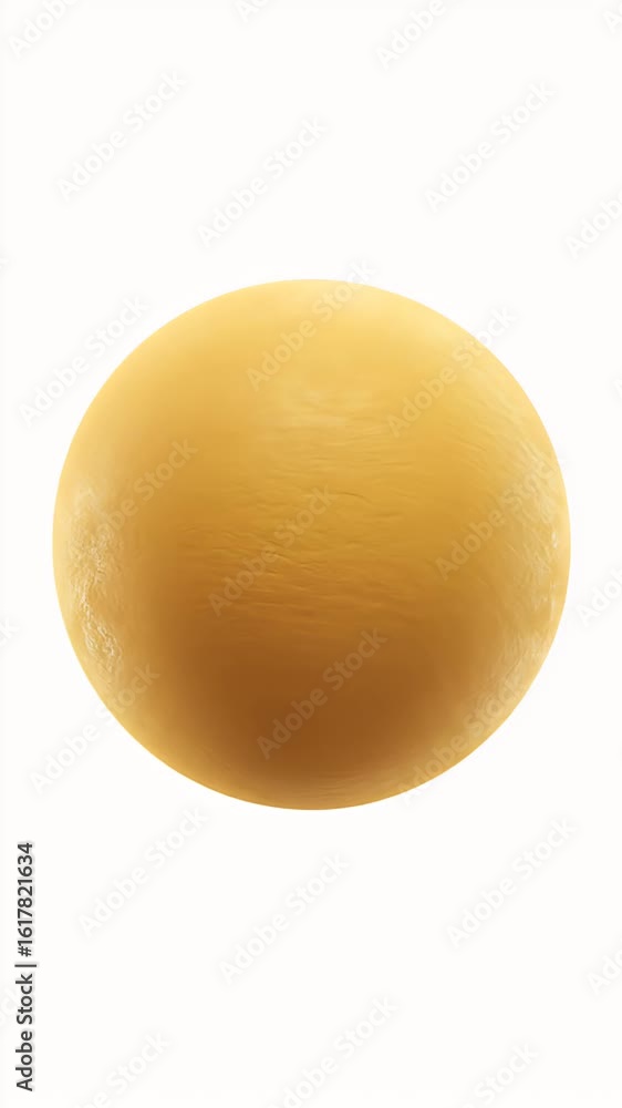 Poster abstract 3d render of a gold sphere with smooth texture isolated on white