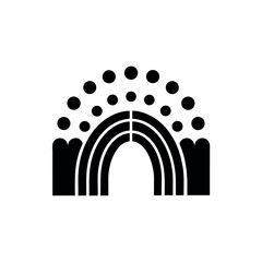 Arch and Dot Logo Design in Abstract Form with Balance silhouette Art Vector illustration