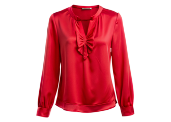 Women's red blouse, isolated on white background  