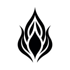 Abstract Flame Shape Logo with Flowing Heat Aesthetic silhouette Art Vector illustration