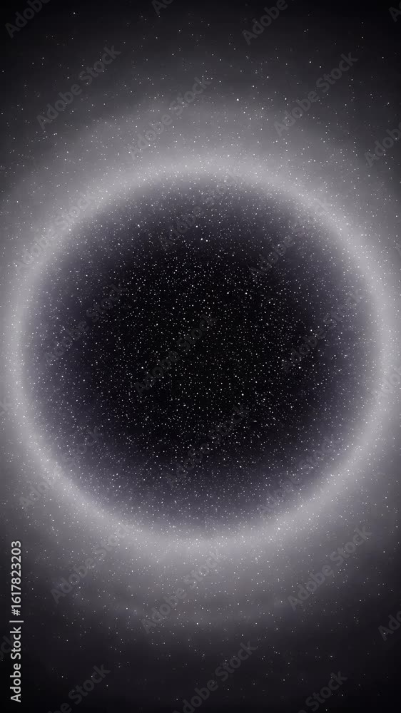 Poster abstract 3d rendering of a glowing circle with stellar background