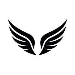 Fototapeta premium Minimal Wings Shaped Logo with Abstract Elegance silhouette Art Vector illustration