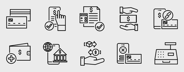 icon pack of payment ilustration