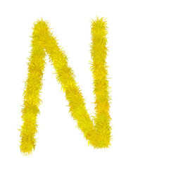 Trendy Modern N Letter 3D Doodle Alphabet Clipart Transparent Background PNG Artistic Stylish Fun Icon Unique