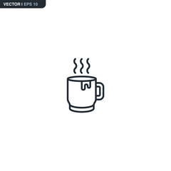 Coffee cup, linear style sign for mobile concept and web design