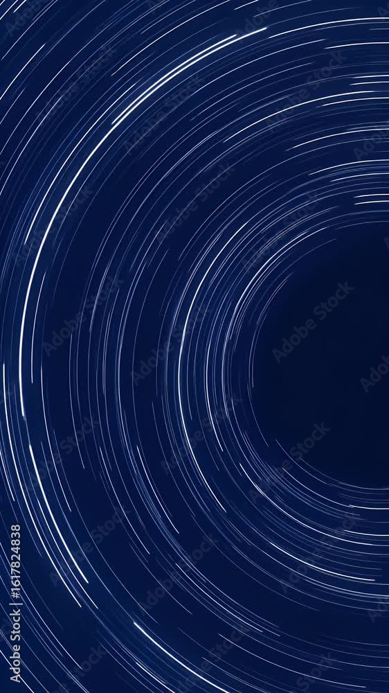 Poster abstract animation of blue and white geometric lines in circular motion