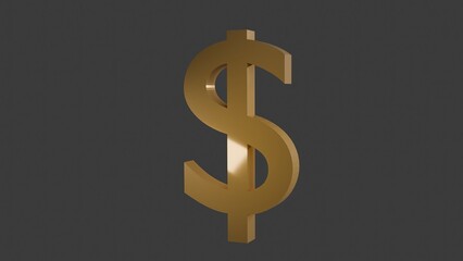 Gold dollar sign symbol on a dark background representing wealth and finance concepts for various uses