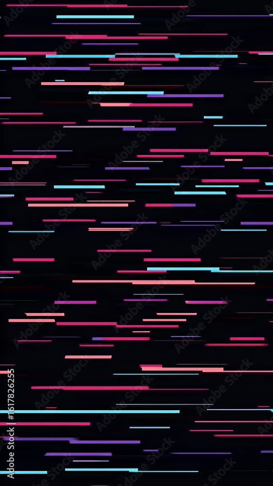 Poster abstract background of horizontal colorful lines on dark with glowing effect