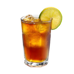 Classic Southern sweet tea with a zesty lemon wedge, the perfect refreshment for warm days PNG transparent background