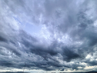 Ominous and Moody Grey Storm Clouds Covering the Sky