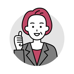 Fototapeta premium 中年のスーツの女性のアイコン（グッド）