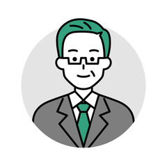 中年のスーツの男性のアイコン（ノーマル）