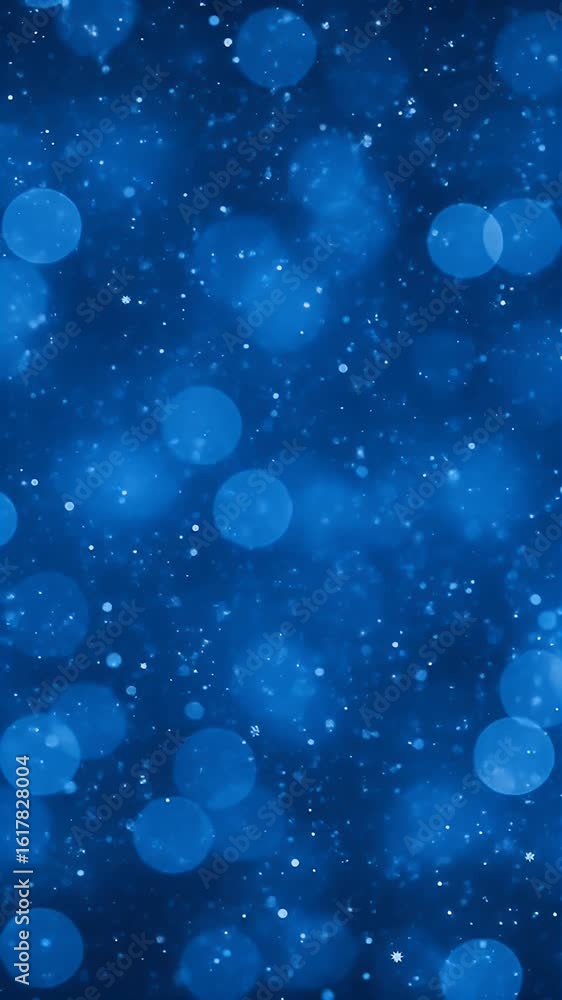 Poster abstract blue bokeh background with defocused lights and sparkles