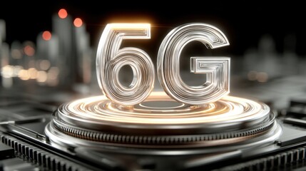 Technological Marvel of 6G: A captivating digital illustration showcases the modern 6G technology, symbolizing the rapid advancement in communication, information, and connectivity.