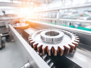 Gear Wheel Mechanism: An industrial shot showcasing the precision and engineering of a gear wheel mechanism in action, highlighting technological advancement. 
