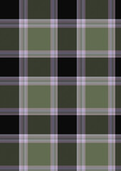 Seamless Olive Green Black Plaid Pattern Texture Background