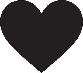 Black Heart Flat Icon &ndash; Minimal Vector Design Symbolizing Love, Sadness & Emotion
