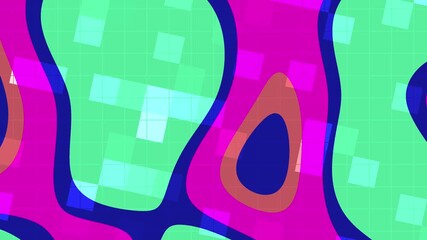 Abstracts Liquid Blink Square Vibrant abstract animation with shifting colorful shapes and grid patterns creating a dynamic backdrop
