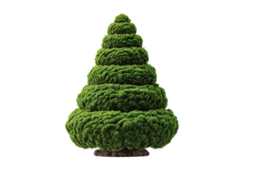 Topiary Tree Artistry A Green Geometry Isolated Wonder Greenery Concept Bush Isolated on Black