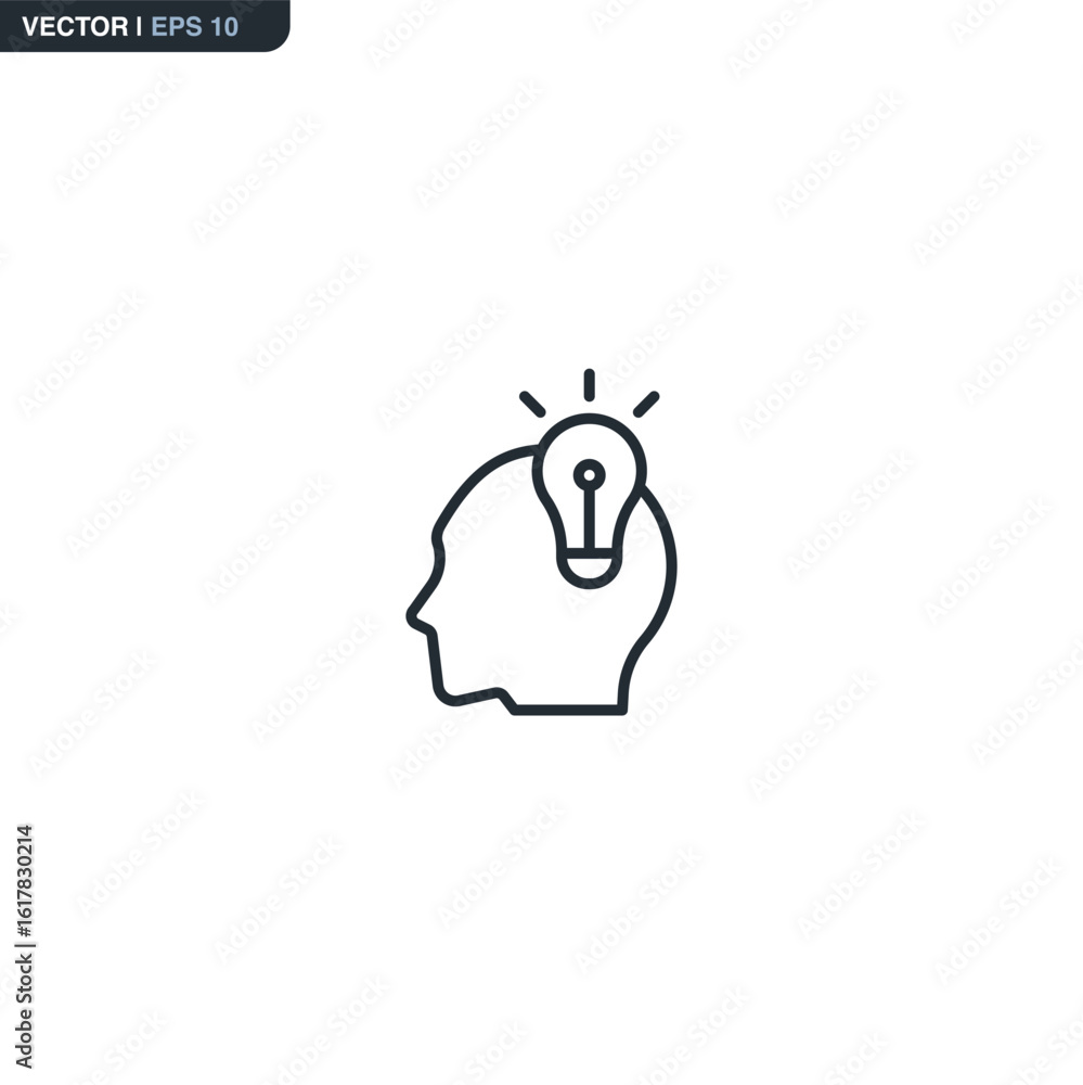 Poster creative idea, linear style sign for mobile concept and web design