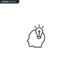 Creative idea, linear style sign for mobile concept and web design