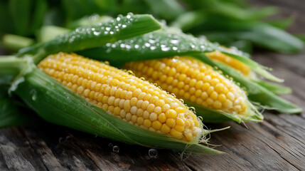 Close-up of fresh corn on the cob.