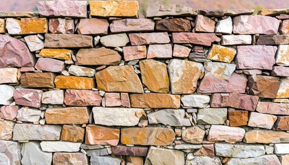 Multi-colored stone wall